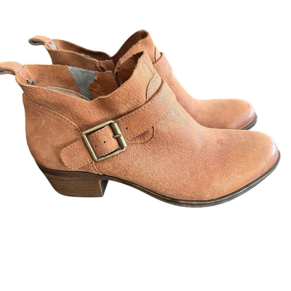 Lucky Brand Boomer Casual Ankle Boots Womens Size 5.5M EUR 35.5 Brown Leather